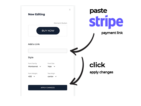 how to add stripe to a landing page with a payment link