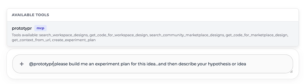 calling the prototypr.ai mcp tool to create a new experiment