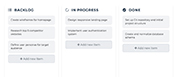 a minimalist kanban board
