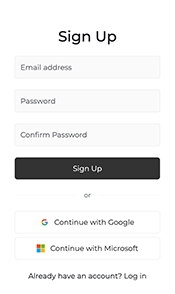 a signup form ui design