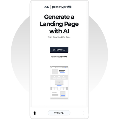 the mobile landing screen for prototypr