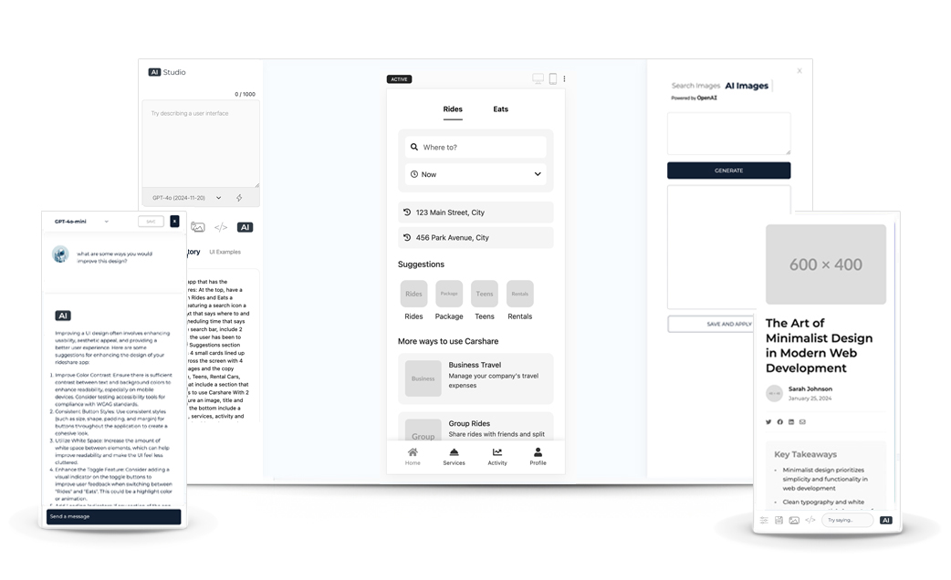 AI Studio Wireframing Illustration