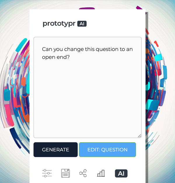 AI Surveys UI for editing a question