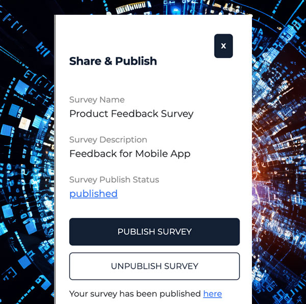 publish a survey side panel on AI Surveys