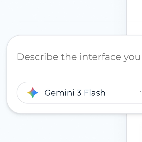 A prompt bar in prototypr.ai Studio featuring Google Gemini