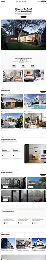 a landing page template for a real estate listing
