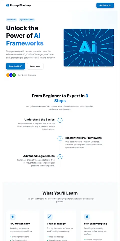 A lead gen page built to capture emails or signups around a single, compelling offer with an overlay