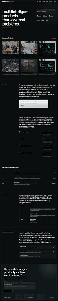 Portfolio Template for an AI Engineer - Dark Mode preview thumbnail
