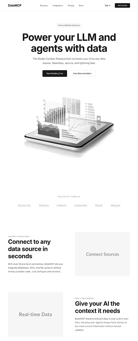 a modern minimalist product landing page template
