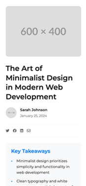 a minimalist blog post page