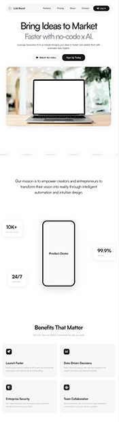 a minimalist product page design template