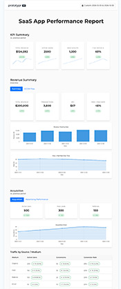 a screenshot of an saas app report mockup