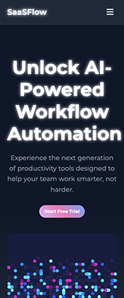 a saas landing page template dark mode