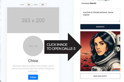click on a placeholder image in ui_w/AI Studio to bring up DALL·E 3